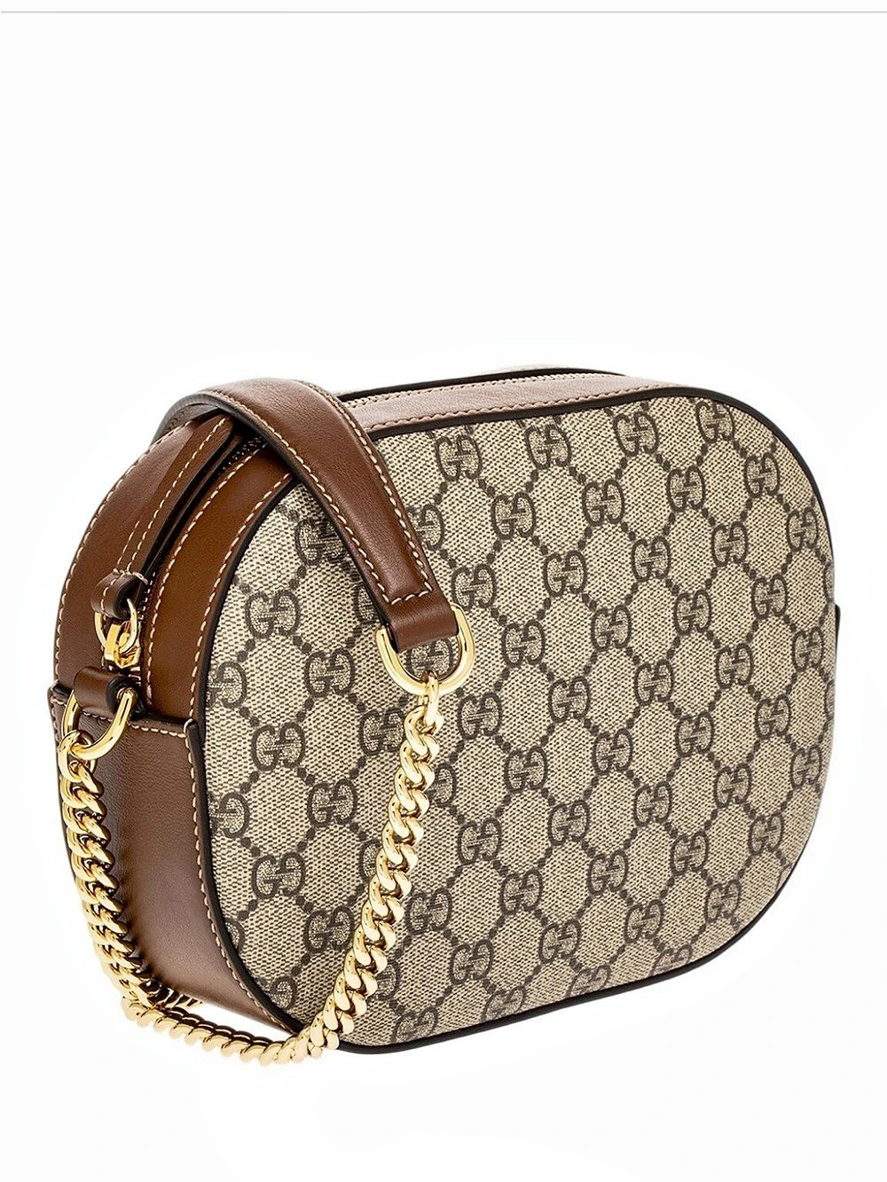 Gucci GG Supreme Mini Oval Chain Crossbody Bag